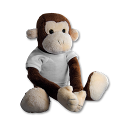 Toon details voor Pluche Knuffel Aap 18 cm. - inclusief sublimatie t-shirt Afbeelding van Pluche Knuffel Aap 18 cm. - inclusief sublimatie t-shirt